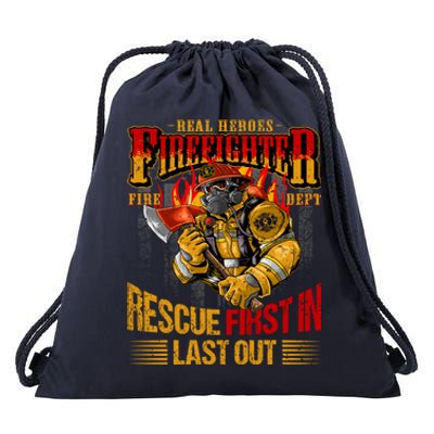 Firefighting Outfit For Fire Rescue Departt Fire Gift Drawstring Bag