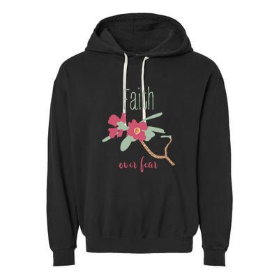 Faith Over Fear Christian Garment-Dyed Fleece Hoodie