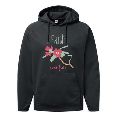 Faith Over Fear Christian Performance Fleece Hoodie