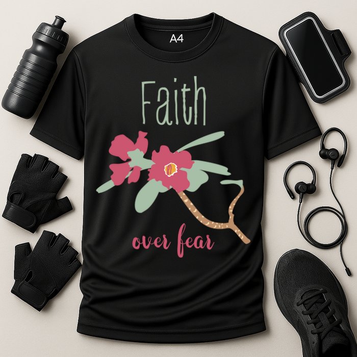 Faith Over Fear Christian Cooling Performance Crew T-Shirt