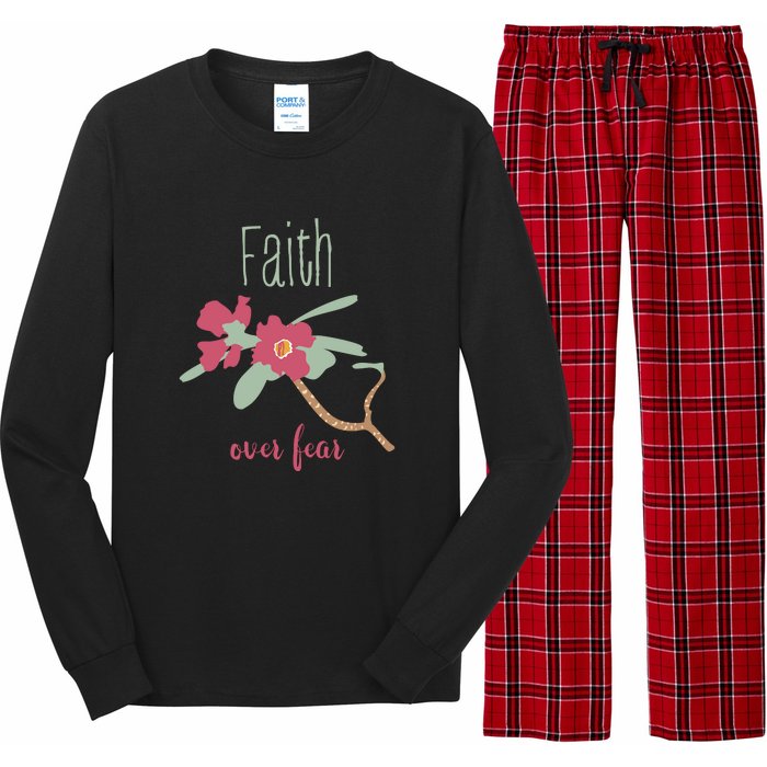 Faith Over Fear Christian Long Sleeve Pajama Set