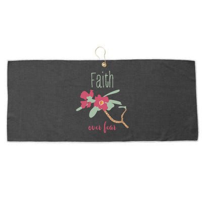 Faith Over Fear Christian Large Microfiber Waffle Golf Towel