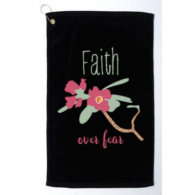 Faith Over Fear Christian Platinum Collection Golf Towel