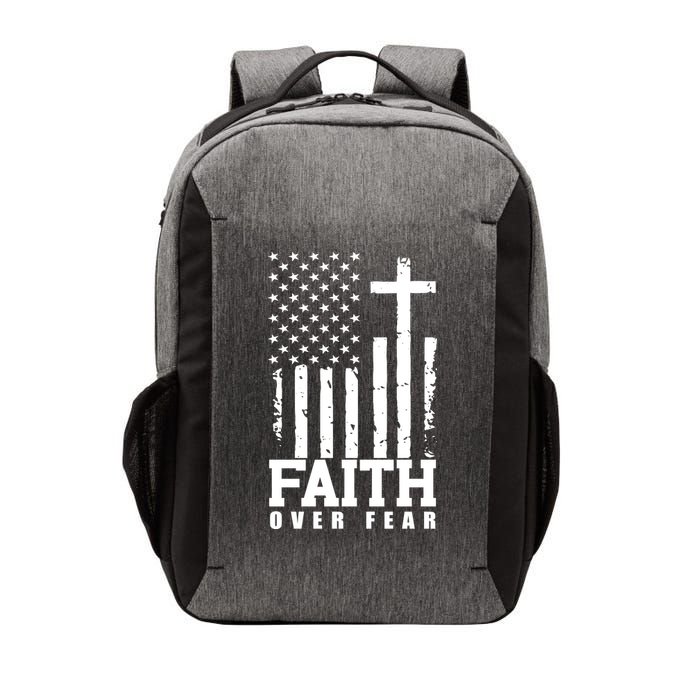 Faith Over Fear American Flag Cross Vector Backpack