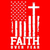 Faith Over Fear American Flag Cross Zip Tote Bag