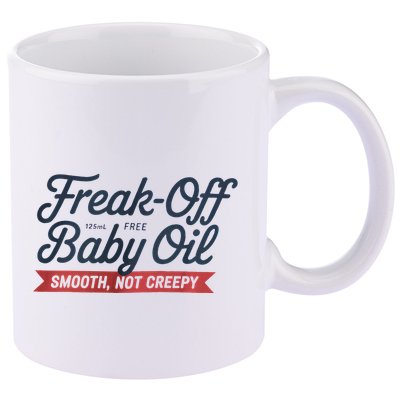 Freak Off Free Baby Oil Funny Halloween 11oz C Handle Ceramic Mug