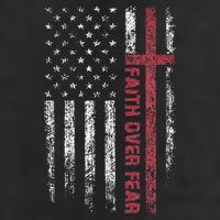 Faith Over Fear Cool Christian Cross American USA Flag Adult Drive Performance Visor