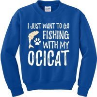 Fishing Ocicat For Boating Cat Mom Or Cat Dad Gift Kids Sweatshirt