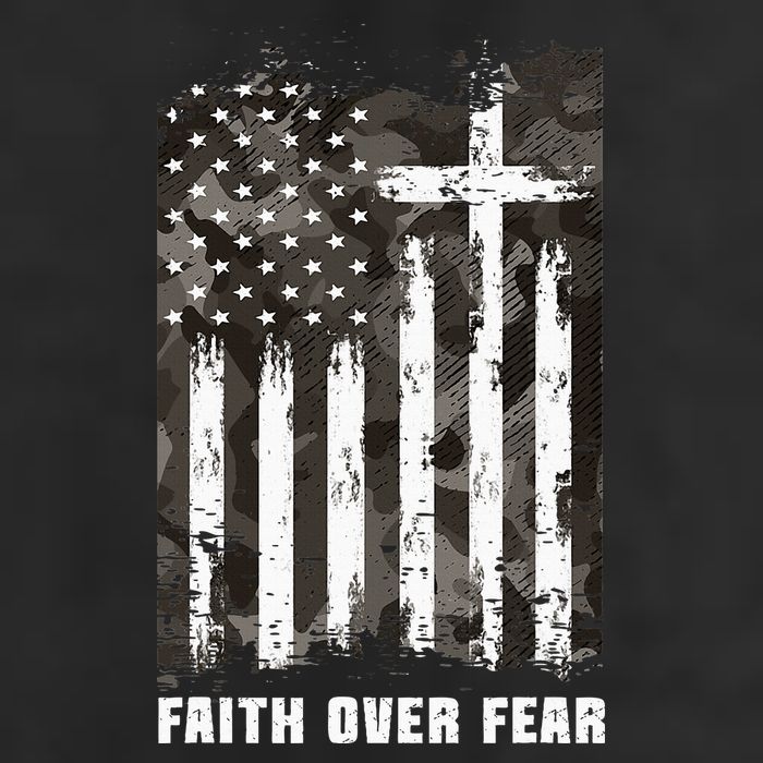 Faith Over Fear Christian Cross Camouflage American Flag Adult Drive Performance Visor
