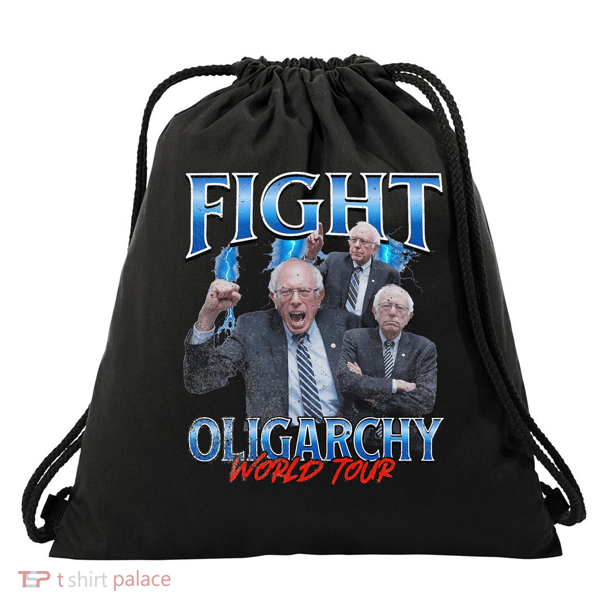 Fight Oligarchy Drawstring Bag