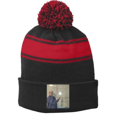 Find Out Fuck Around Stripe Pom Pom Beanie