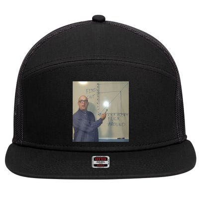 Find Out Fuck Around 7 Panel Mesh Trucker Snapback Hat