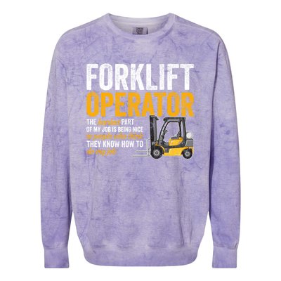 Forklift Operator Forklift Driver Funny Gift Colorblast Crewneck Sweatshirt