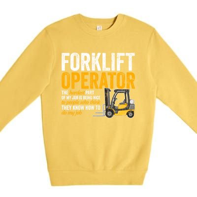 Forklift Operator Forklift Driver Funny Gift Premium Crewneck Sweatshirt