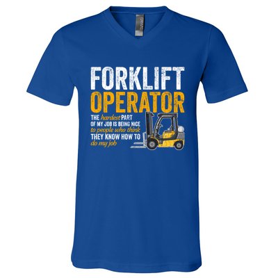 Forklift Operator Forklift Driver Funny Gift V-Neck T-Shirt