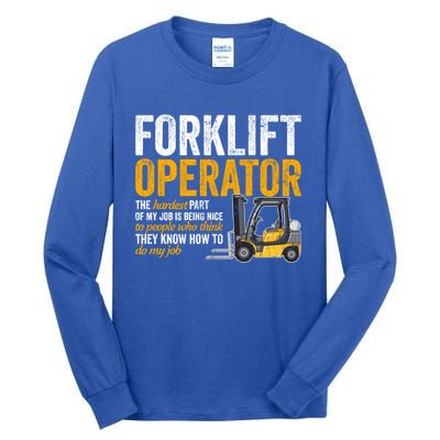 Forklift Operator Forklift Driver Funny Gift Tall Long Sleeve T-Shirt