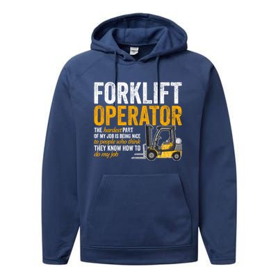 Forklift Operator Forklift Driver Funny Gift Performance Fleece Hoodie