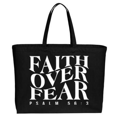 Faith Over Fear Psalm 56 3 Cotton Canvas Jumbo Tote