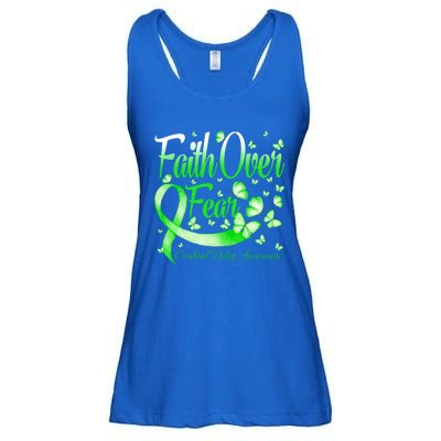 Faith Over Fear Cerebral Palsy Awareness Butterfly Gift Ladies Essential Flowy Tank