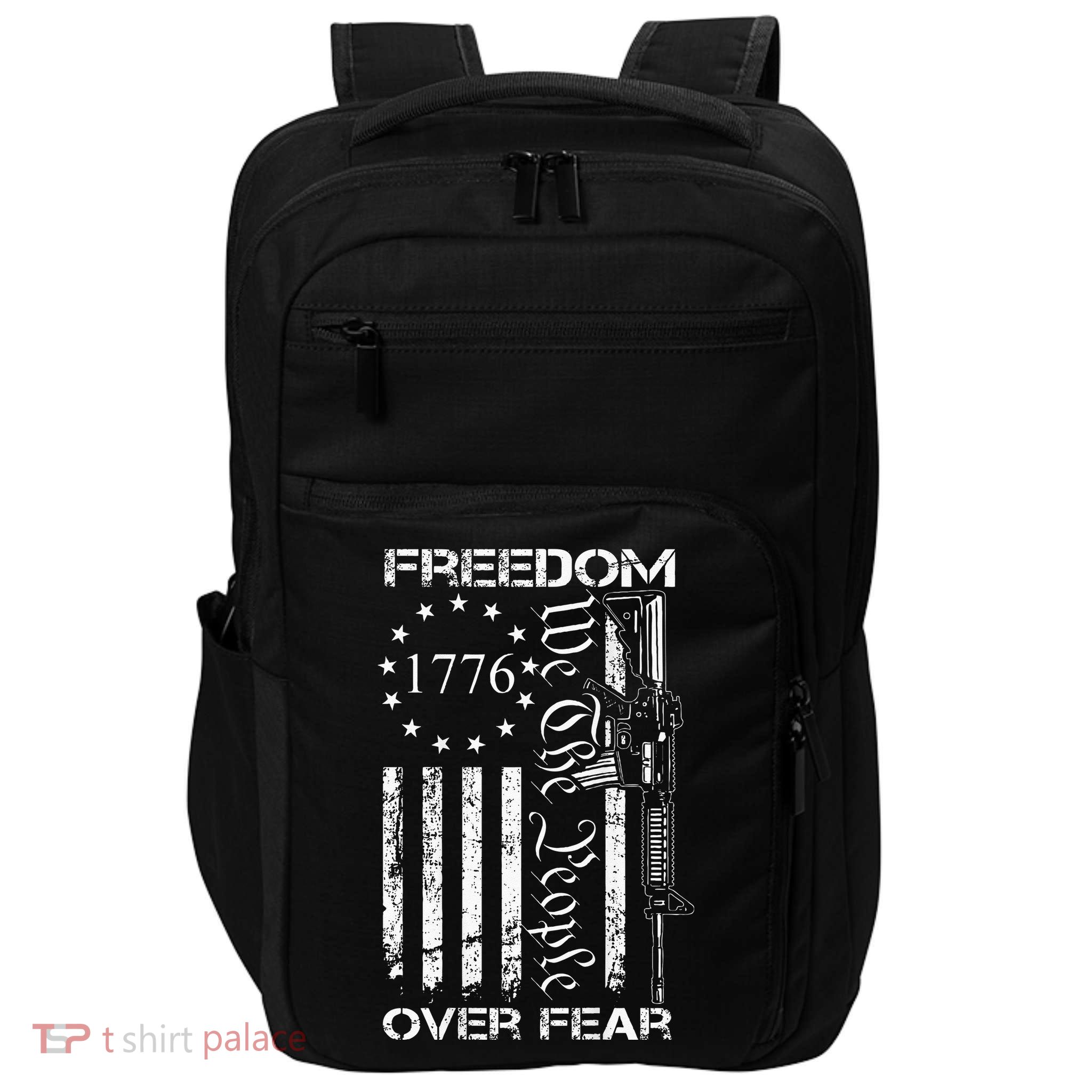 Freedom Over Fear Pro Gun USA Flag 2nd Amendment Impact Tech Backpack