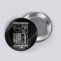 Freedom Over Fear Pro Gun USA Flag 2nd Amendment Button