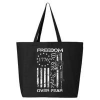 Freedom Over Fear Pro Gun USA Flag 2nd Amendment 25L Jumbo Tote