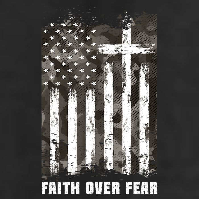 Faith Over Fear Christian Cross Camouflage American Flag Cool Comfort Performance Bucket Hat