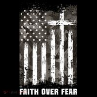 Faith Over Fear Christian Cross Camouflage American Flag Tall T-Shirt