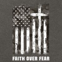 Faith Over Fear Christian Cross Camouflage American Flag Cotton Canvas Backpack