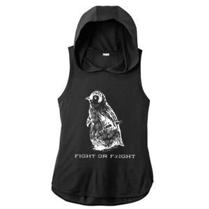 Fight Or Flight Funny Penguin Pun Fight Or Flight Meme Ladies PosiCharge Tri-Blend Wicking Draft Hoodie Tank