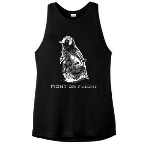 Fight Or Flight Funny Penguin Pun Fight Or Flight Meme Ladies PosiCharge Tri-Blend Wicking Tank