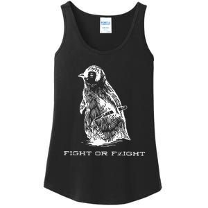 Fight Or Flight Funny Penguin Pun Fight Or Flight Meme Ladies Essential Tank