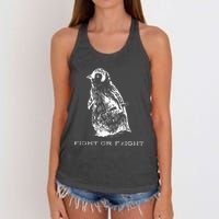 Fight Or Flight Funny Penguin Pun Fight Or Flight Meme Women's Knotted Racerback Tank