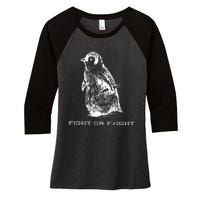 Fight Or Flight Funny Penguin Pun Fight Or Flight Meme Women's Tri-Blend 3/4-Sleeve Raglan Shirt