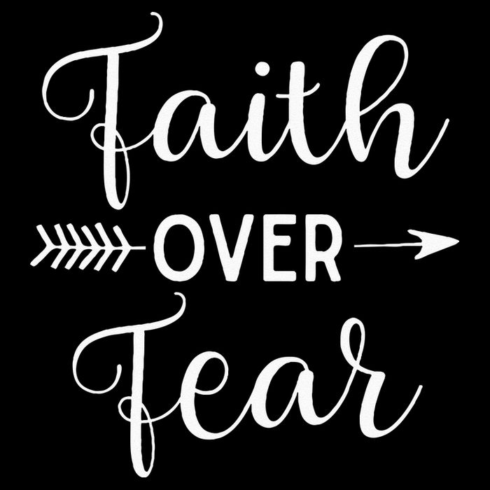 Faith Over Fear Arrow Cute Lettering Inspirational Christian Cooling Performance Crew T-Shirt