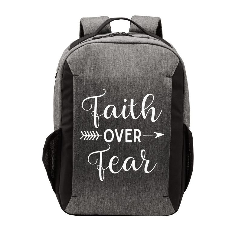 Faith Over Fear Arrow Cute Lettering Inspirational Christian Vector Backpack