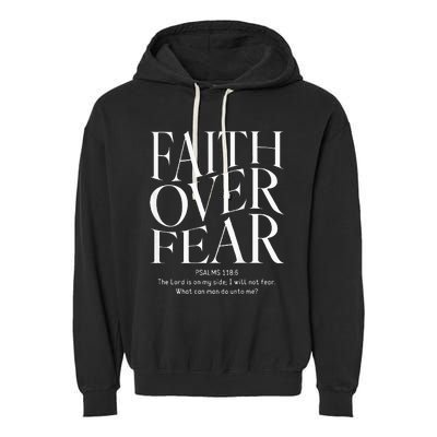 Faith Over Fear Christian Garment-Dyed Fleece Hoodie