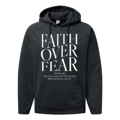 Faith Over Fear Christian Performance Fleece Hoodie