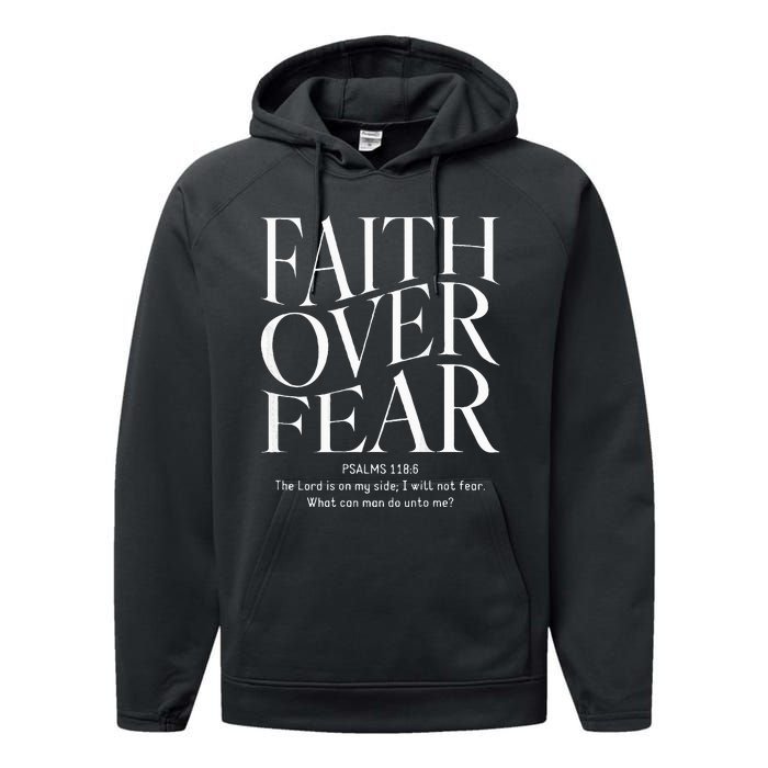 Faith Over Fear Christian Performance Fleece Hoodie