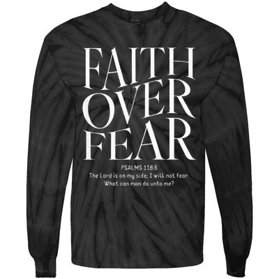 Faith Over Fear Christian Tie-Dye Long Sleeve Shirt