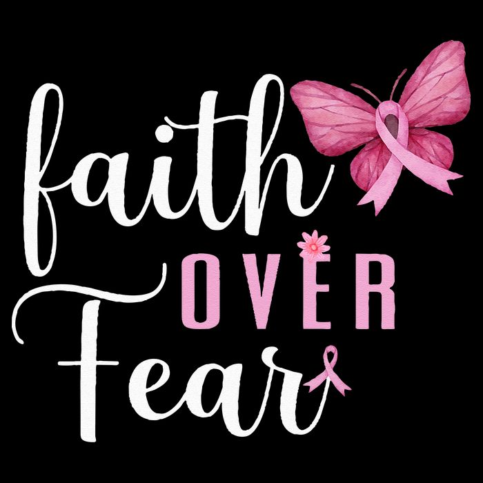 Faith Over Fear Fighter Breast Cancer Awareness Pink Ribbon Hoodie