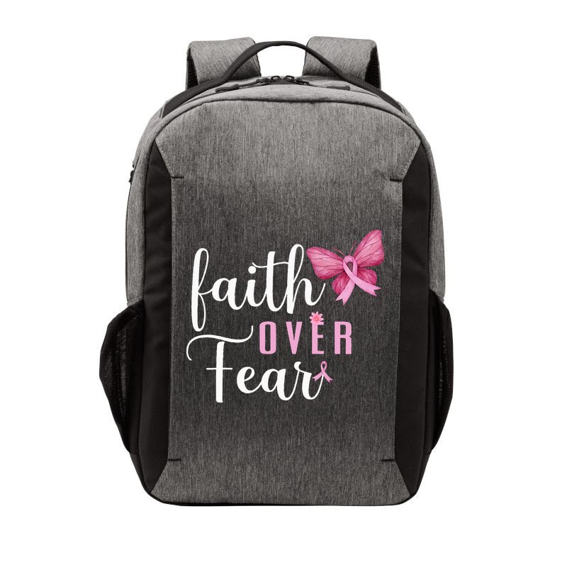 Faith Over Fear Fighter Breast Cancer Awareness Pink Ribbon Vector Backpack