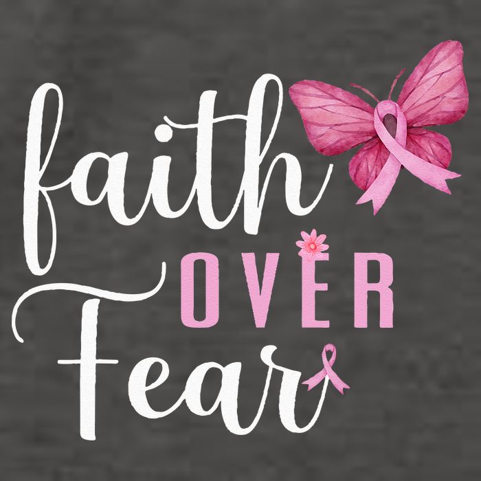 Faith Over Fear Fighter Breast Cancer Awareness Pink Ribbon Vector Backpack