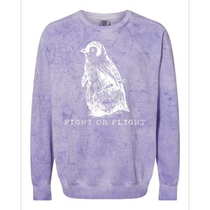 Fight Or Flight Funny Penguin Meme Colorblast Crewneck Sweatshirt