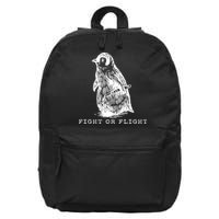 Fight Or Flight Funny Penguin Meme 16 in Basic Backpack