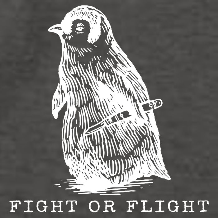 Fight Or Flight Funny Penguin Meme Vector Backpack