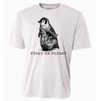 Fight Or Flight Funny Penguin Meme Cooling Performance Crew T-Shirt