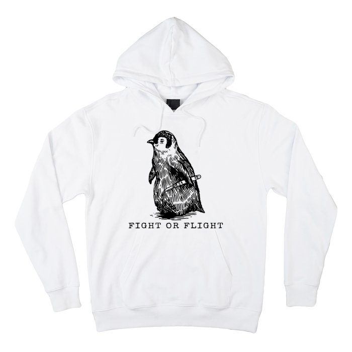 Fight Or Flight Funny Penguin Meme Hoodie