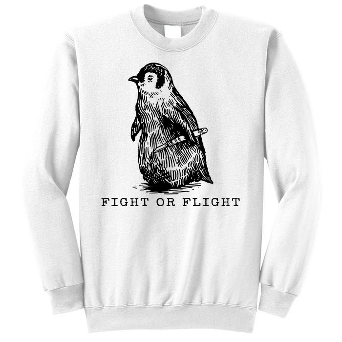 Fight Or Flight Funny Penguin Meme Sweatshirt