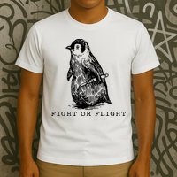 Fight Or Flight Funny Penguin Meme T-Shirt